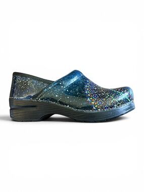 DANSKO Twin Pro Tranquility Blue Leather Slip-On Clogs Size 38